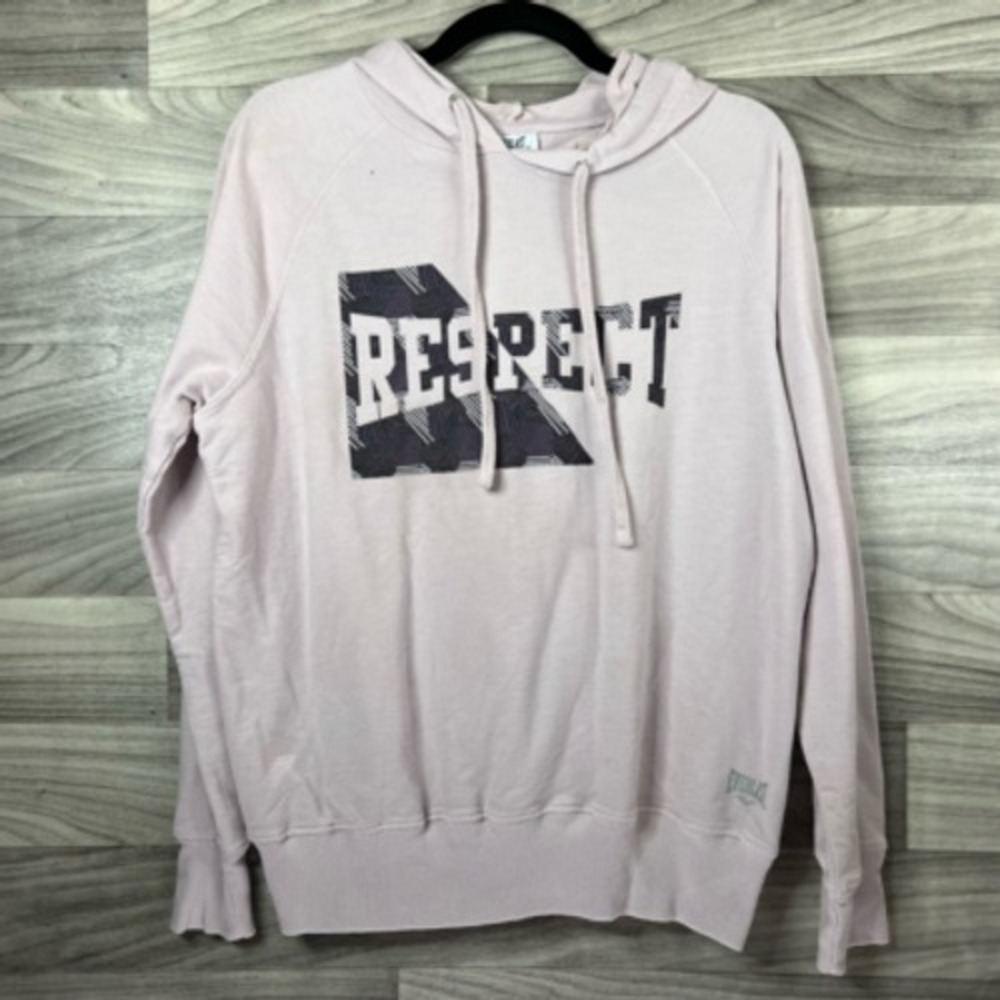 Everlast Womens Hoodie Sweatshirt Pink Pullover Respect Long Sleeve Casual XL